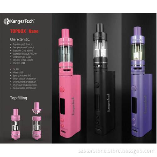 2016 Hotsale Electronic Cigarette 100% original Kanger Topbox Nano Starter Kit in stock